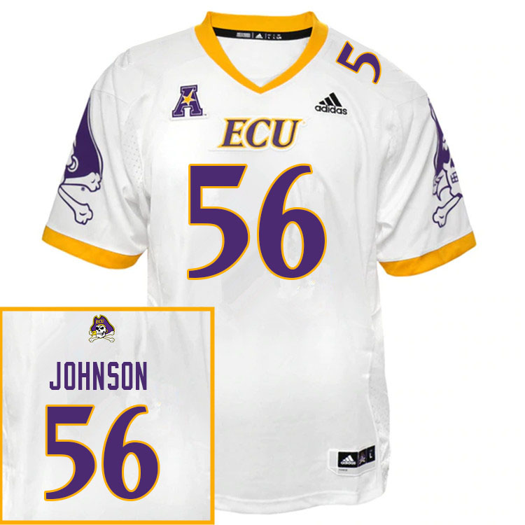 Men #56 D'Anta Johnson ECU Pirates College Football Jerseys Sale-White - Click Image to Close
